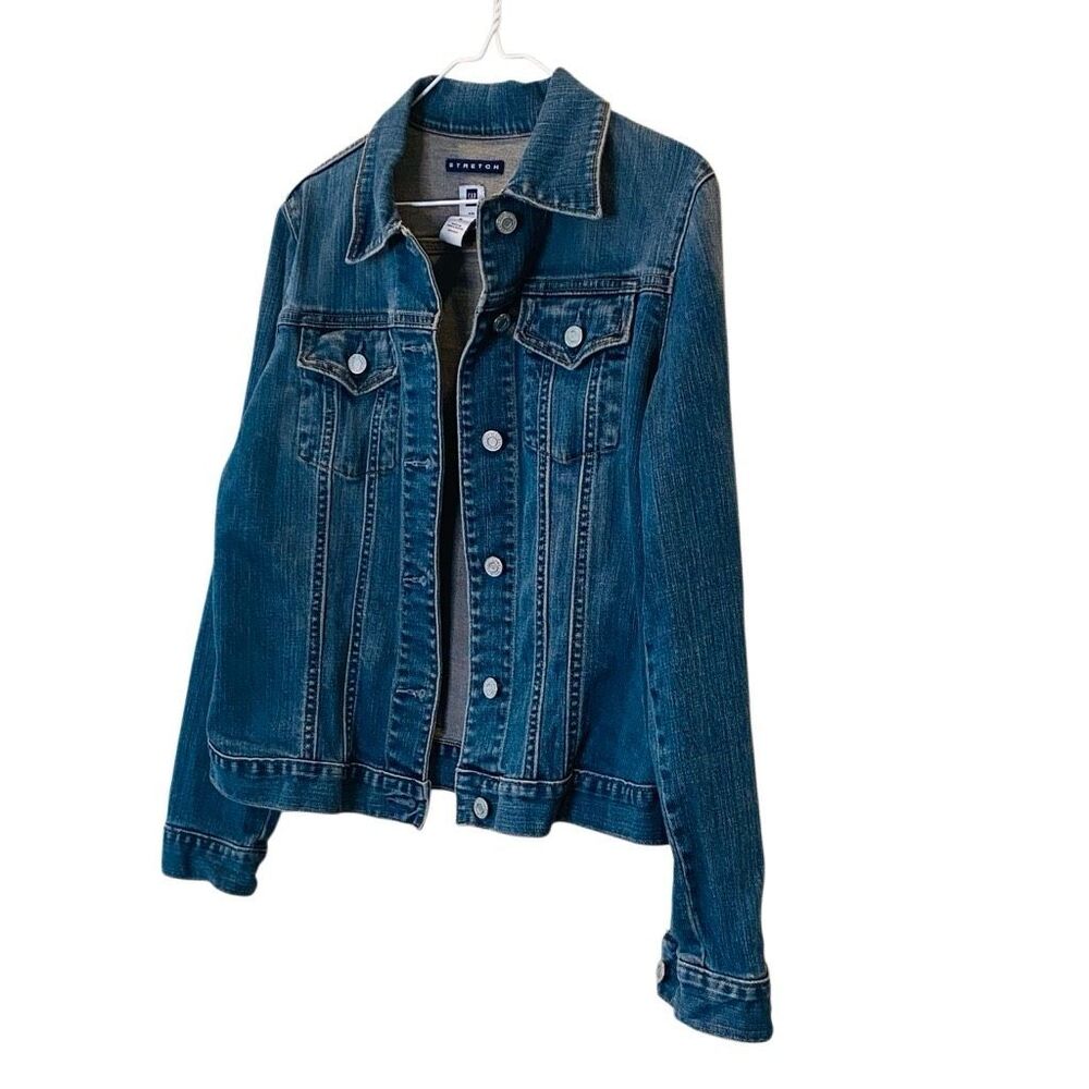 Gap Long Sleeve Button Down Stretch Pockets Denim… - image 2